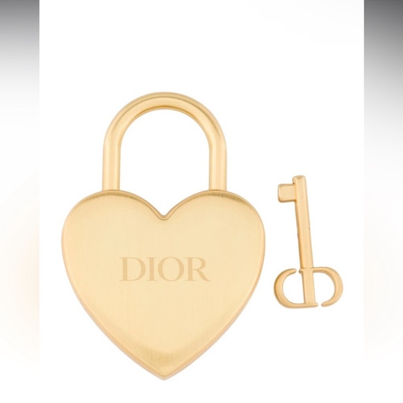 Dior Gold Heart Padlock and Key Set - Picture 1 of 5